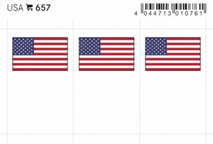 6 Lindner 657 USA Flag Stickers Flag Signets - Picture 1 of 3
