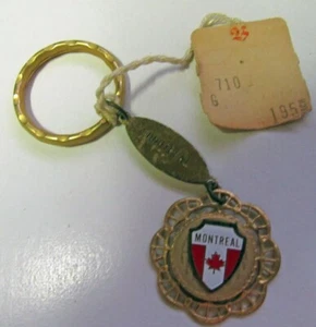 Montreal Canada Vintage Metall Schlüsselanhänger / Keychain Gold - Bild 1 von 4