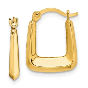 10K Gelbgold hohle quadratische hohle Creolen für Damen L-15 mm, B-12 mm - Bild 1 von 4