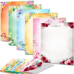 60 Pieces Cute Stationary Writing Paper and Envelope Set (2 Sides Colored, 1 - Picture 1 of 7
