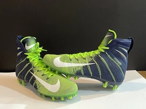 NIKE VAPOR UNTOUCHABLE 3 ELITE FLYKNIT SEAHAWKS FOOTBALL CLEATS TEAM ISSUED 12 - Picture 1 of 5