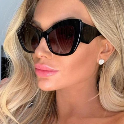 Óculos de sol feminino moda CAT EYE óculos de aviador TAMANHO GRANDE GAFAS - Imagem 1 de 2