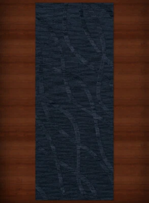 Alfombra de área de transición azul remolinos ondas líneas rayas abstracta DV10 Foto 1 de 2