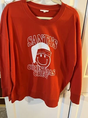¡Navidad en julio! Maurice’s XL Sudadera Roja Navidad Santa’s Christmas Crew Foto 1 de 4