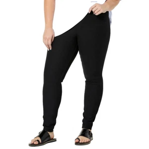 Black Denim Leggings Size 3X Soft Stretch Comfortable Pockets Birthday HUE New - Picture 1 of 2
