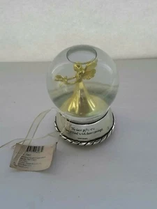 ANGELIC REFLECTIONS SILVER SNOWGLOBE MUSICAL 5" - Free US Shipping - Picture 1 of 10