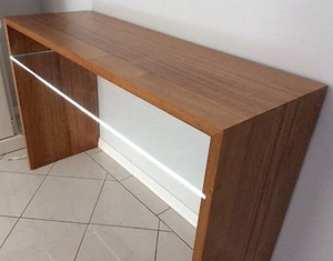 TIMBER & GLASS CONSOLE TABLE WITH LED LIGHTS. NEW. EX DISPLAY. - Picture 1 of 12