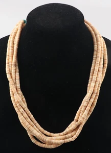 Multi Strand Turquoise and Heshi Bead Necklace 182 g 22" - Picture 1 of 4
