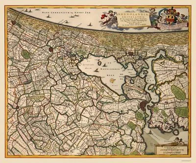 Historic Map - Amsterdam Area - Visscher 1681 - 23 x 27.54 - Vintage Wall Art - Image 1 of 4