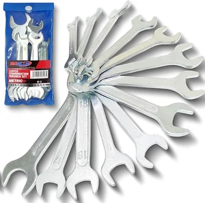 SABLUE Super-Thin Open End Wrench Set, Metric 13-Piece, 7Mm to 24Mm, Ultra-Slim - Picture 1 of 12