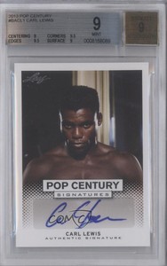 2013 Leaf Pop Century Carl Lewis #BA-CL1 BGS 9 MINT Auto 2x0