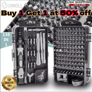 Small Screwdriver Set with Case 138 In 1 Mini Magnetic Kit with 108 Bitts - Picture 1 of 9