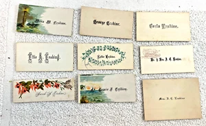 8 Victorian Plain Calling Cards Names Erskine & Bloodgood - Picture 1 of 4