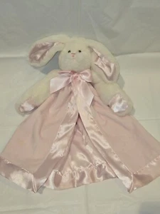Bearington Baby Collection Pink Plush Satin Bunny Rabbit Security Blanket Lovey - Picture 1 of 6
