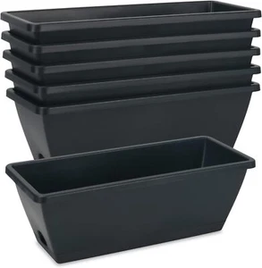 Window Box Planter, 6 Pack 17Inch Plastic Vegetable Flower Planter Boxes with... - Picture 1 of 1