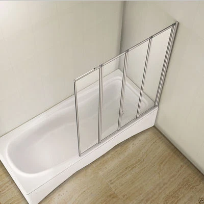 Aica 4 Fold Bath Shower Screen Shower Door Panel 800x1400mm Tempered Clear Glass - Image 1 of 4