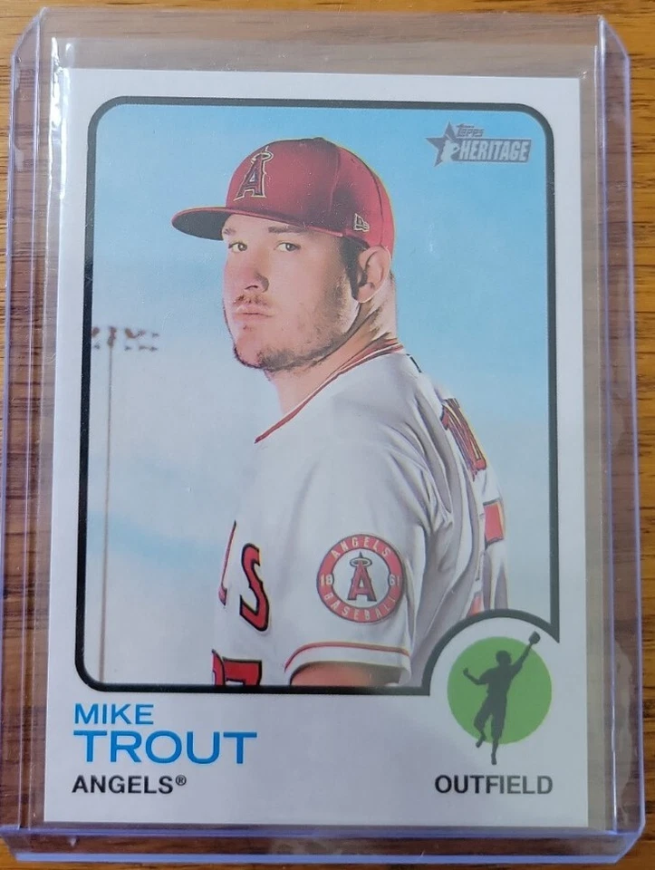 🔥2022 TOPPS HERITAGE MIKE TROUT🔥 FRENCH TEXT VARIATION SSP #’d 01/73!! - Image 1 of 2