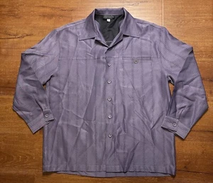 Vintage Alberto Celini Button Up Shirt Mens 3XL Purple Stripe Heavyweight Luxury - Picture 1 of 12