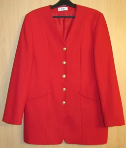 TRENDY MARKEN DAMEN JACKETT SAKKO BLAZER KURZJACKE ROT GOLDFARBENE KNÖPFE Gr. 38 - Bild 1 von 5