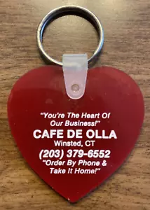 Llavero Corazón Vintage Publicidad Café De Olla Restaurante Winsted Connecticut CT - Imagen 1 de 12