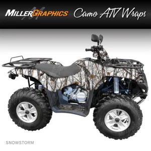 Camo ATV Wrap "Snowstorm" 3M Vinyl Graphic Kit for ATV 4 Wheeler - Picture 1 of 1
