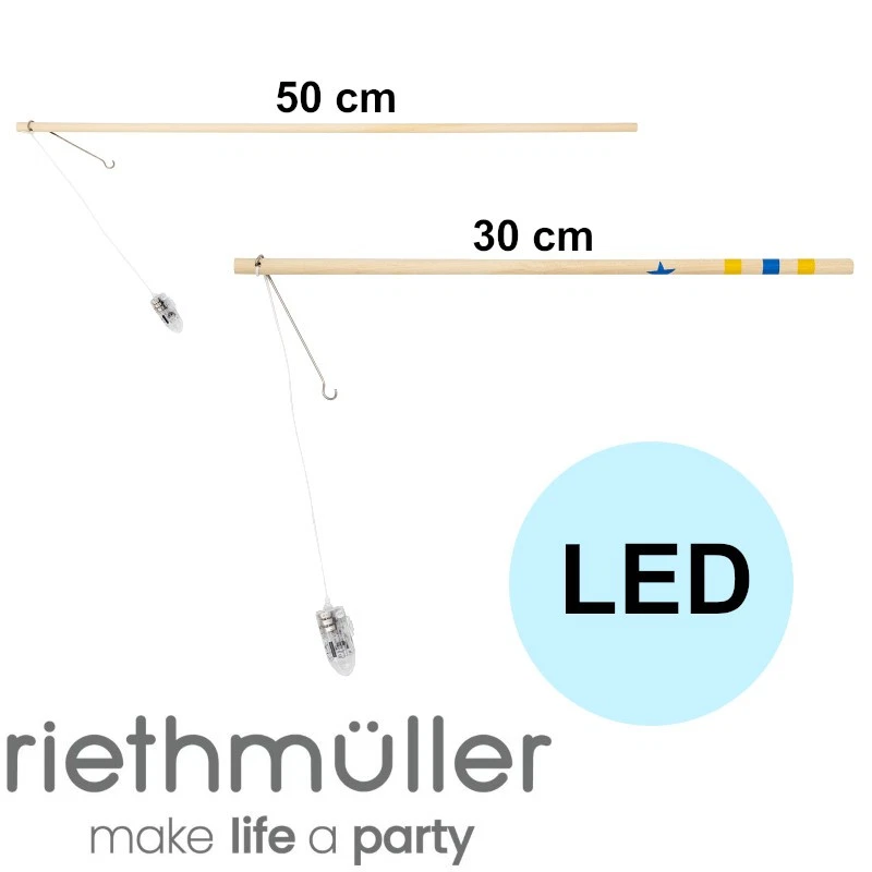 RIETHMUELLER Laternenstab aus Holz LED Licht Elektrischer Laternenstab 30 / 50 cm riethmüller