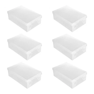 6Pcs Dustproof Transparent Stackable Shoe Storage Case for Home Use - Image 1 of 4
