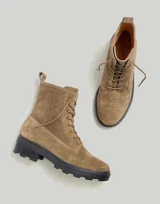 Madewell The Shelton Gamuza Cuero Suela con Cordones en Oliva Quemada Talla 7.5 Usado en Excelente Condición Foto 1 de 4