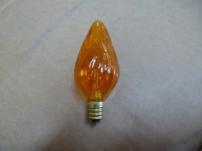 4 PACK 15-Watt F10 Amber Flame Candelabra Decorative Light Bulbs Damar #82C - Image 1 of 4