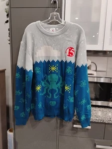 Roody Ugly Christmas Sweater Herren XL blau grau F5 Octopus Langarm Promo Shop - Bild 1 von 3