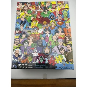 DC Comics Original 1500 Piece Jigsaw Puzzle Aquarius Superhero Team Up - Picture 1 of 3