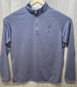 Pullover Peter Millar Crown hecho a mano para hombre 1/4 azul jaspeado rendimiento talla grande - Imagen 1 de 9