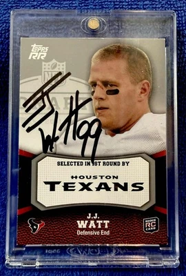 JJ WATT 2011 TOPPS RR HOUSTON TEXANS IP ROOKIE AUTO CARD RC ON CARD AUTOGRAPH - Image 1 of 2