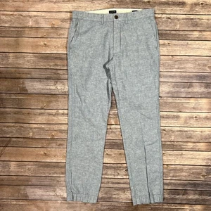 Pantalones chinos J Crew de lino y algodón calce recto ligeros 30x32 para hombre azules - Imagen 1 de 11