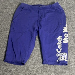 Diesel Jogger Shorts Men’s M Purple Catch the Wave Logo Cotton Streetwear - Picture 1 of 16