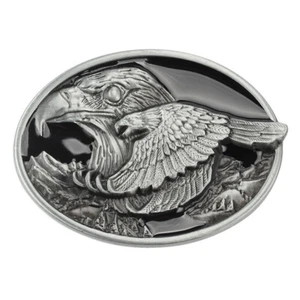 Simple Men Spread Wings Eagle Belt Buckle Western Style Oval Belt Buckle Cowboy - Foto 1 di 11