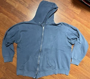 Vtg Thin Distressed Zip Up Hoodie cut tag  - Picture 1 of 6