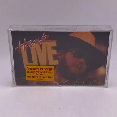 Hank Williams, Jr. – Hank Live  Cassette Tape 1987 Warner Bros. SEALED NOS - Image 1 of 4