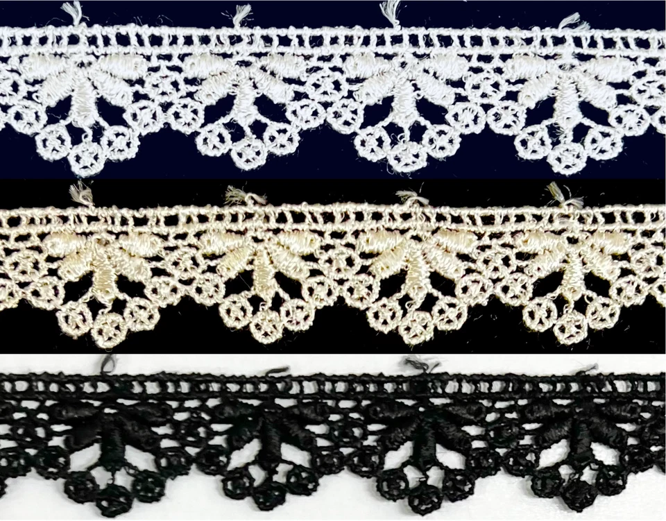 1" Floral Venise Venice Lace Trim - 13 Continuous Yards! - Image 1 of 1