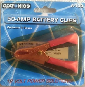 Optronics 50-Amp Battery Clips One Red One Black 12 Volt Power Solutions ~ A-100 - Picture 1 of 8