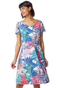 Roman Tropical Print Belted Dress for Women UK - Ladies - Picture 1 of 24