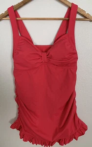Women's Lands' End Tankini Top Swim Sz 10 Coral Swimwear Bathing Suit - Picture 1 of 8
