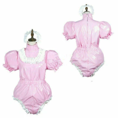 Mameluco bebé adulto vinilo criada Sissy PVC bloqueable disfraces de disfraces hechos a medida Foto 1 de 4