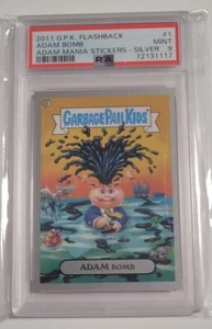 2011 Garbage Pail Kids GPK Adam Bomb Mania Flashback #1 SILVER PSA 9 Mint - Bild 1 von 2