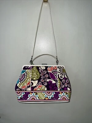 Nuevo con etiquetas Bolso Vera Bradley Retirado Ciruela Crazy Barbara Marco Borde de Cuero 12613-137 Foto 1 de 4