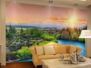 Papel pintado 3D árboles río Q8094 mural fotomural autoadhesivo Kay - Imagen 1 de 11