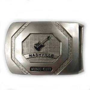 Hebilla de cinturón de metal para guitarra Nashville Music City de colección - Imagen 1 de 2