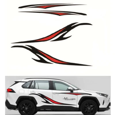 2 piezas calcomanías de vinilo laterales de carrocería de coche pegatinas rayas gráficos estilo decoración accesorios Foto 1 de 4