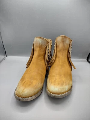 Circle G by Corral 蜂蜜条纹和镶嵌圆头牛仔短靴女式 7.5 — 第 1/4 张图片