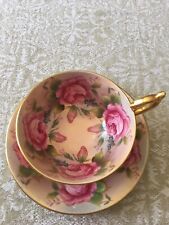 Aynsley Cabbage Rose Tea Cup And Saucer